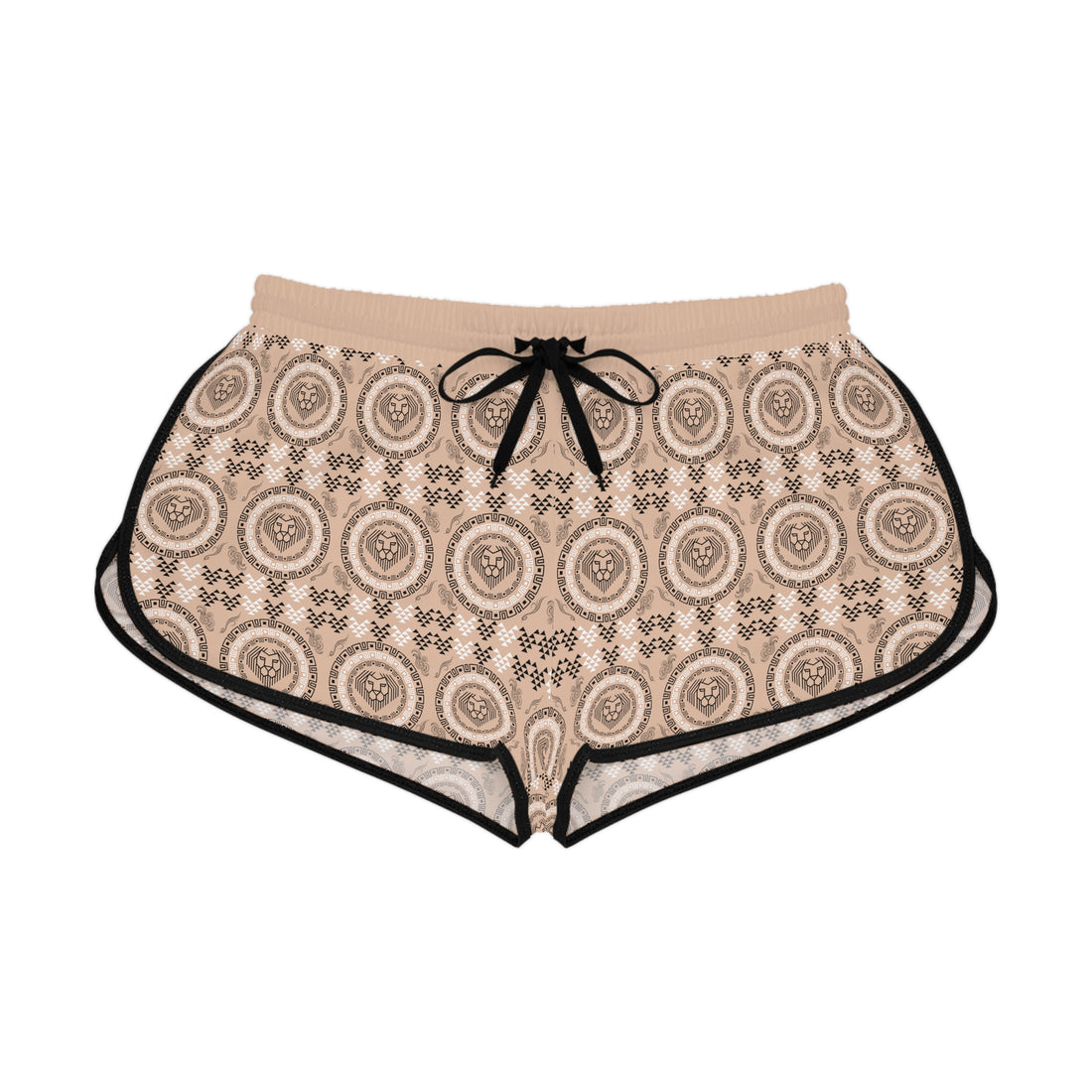 Nude Geo Lion Head Relaxed Gym Shorts