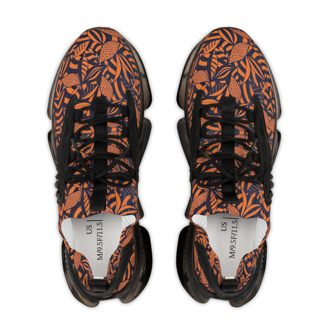 peach men's tropical print mesh knit sneakers