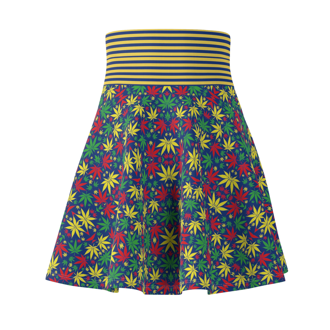 Blue Tropical Rasta Toned Skater Skirt