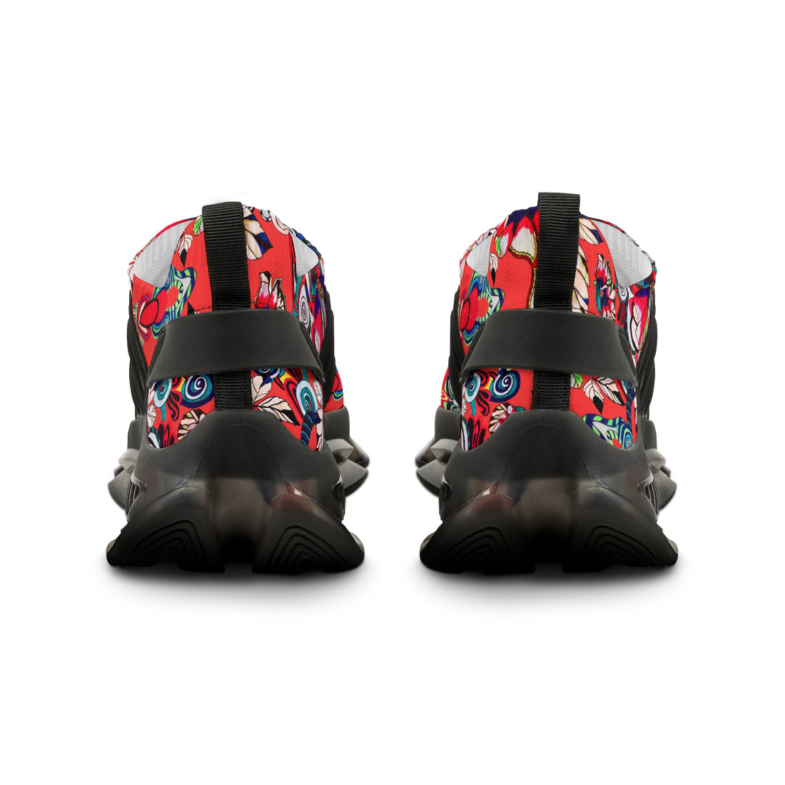Vermillion Floral Pop OTT Men's Mesh Knit Sneakers