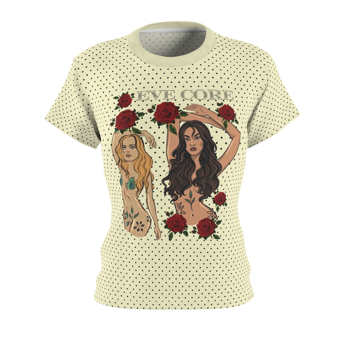 Cream Eve Core AOP Women's Cap Sleeves T-shirt