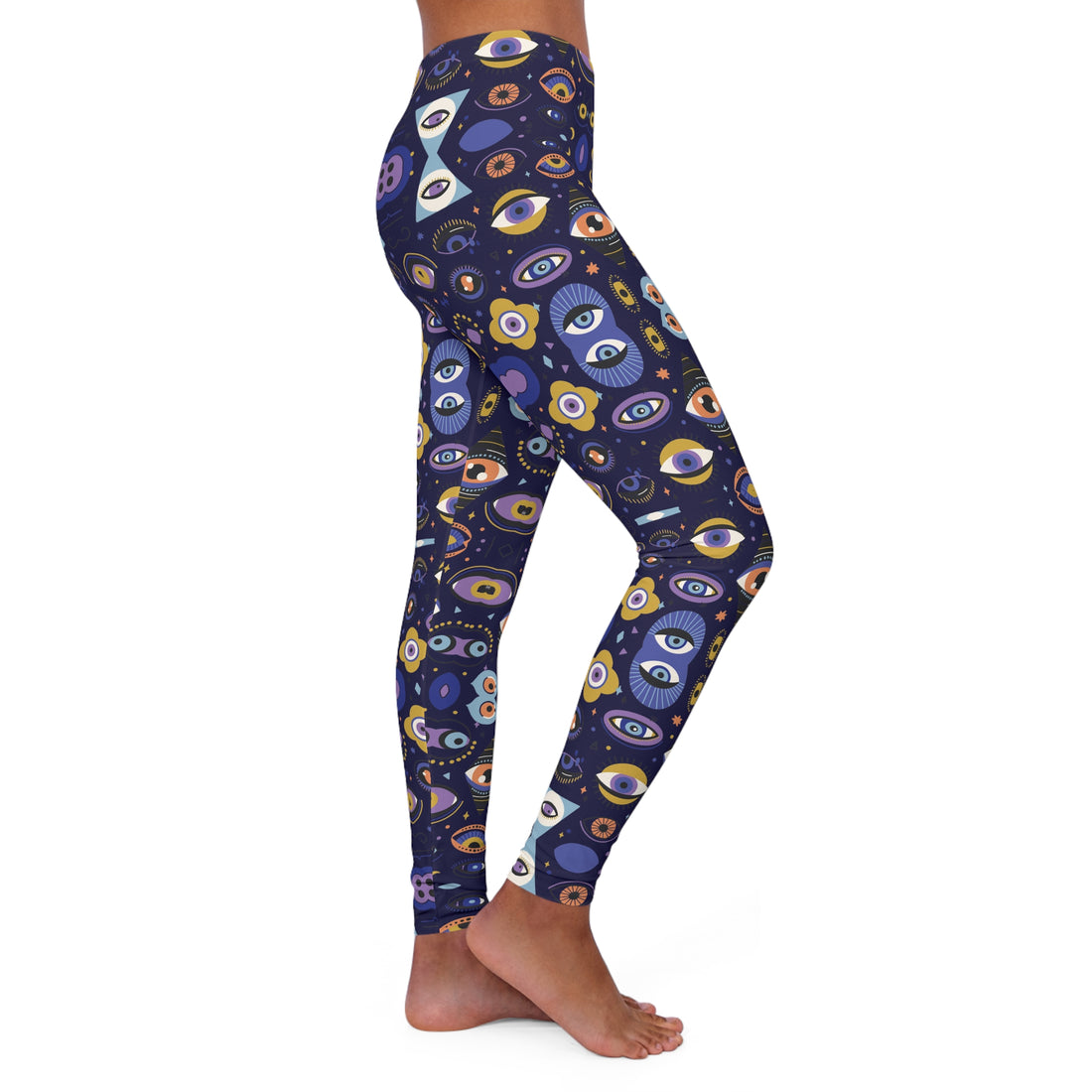 Ink Abstract Evil Eye Spandex Leggings
