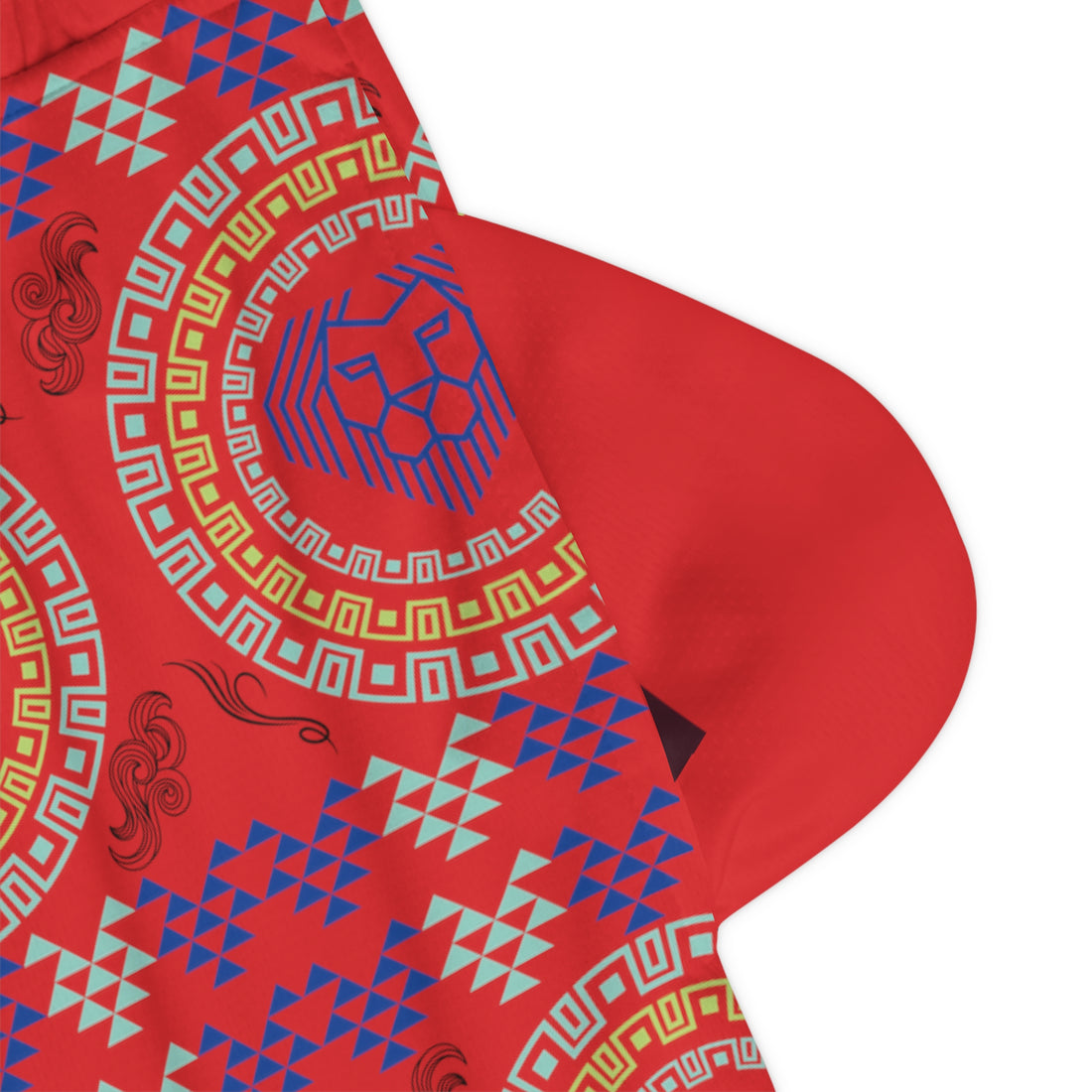 Red Lion Head Basketball Rib Shorts (AOP)