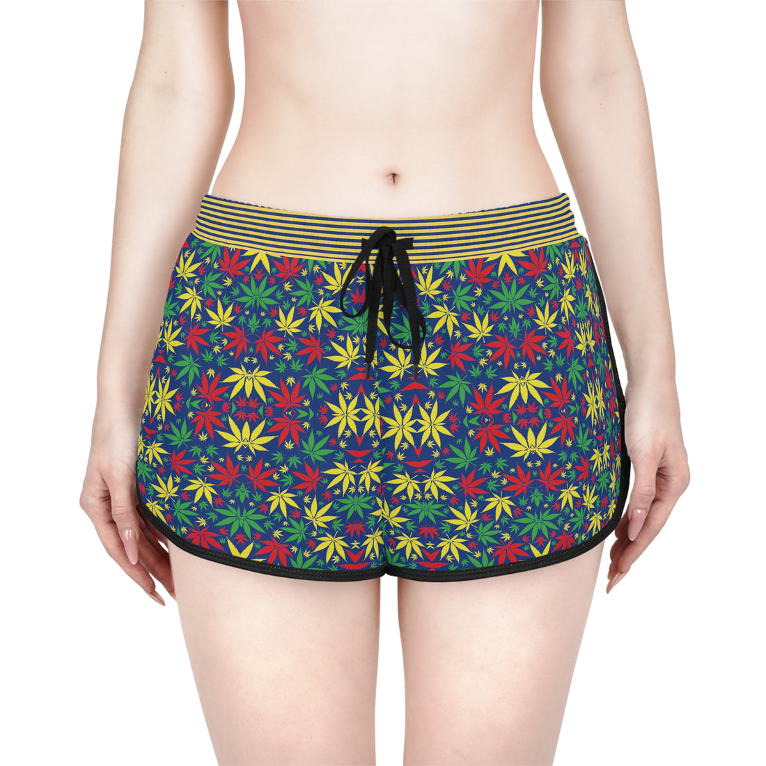 Blue Tropical Rasta Toned Relaxed Gym Shorts