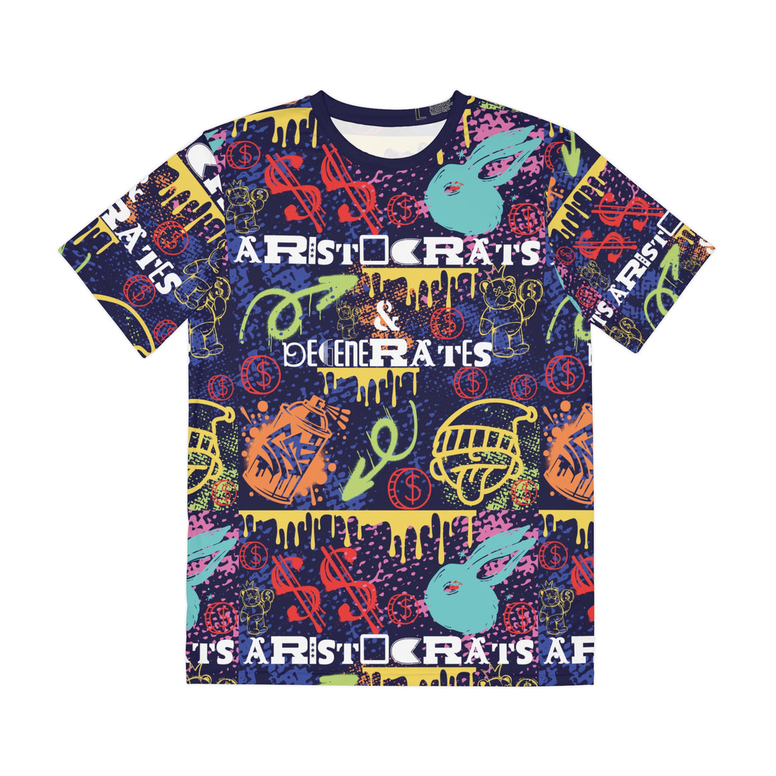 Navy Graphic Polar Men's Polyester Tee (AOP)