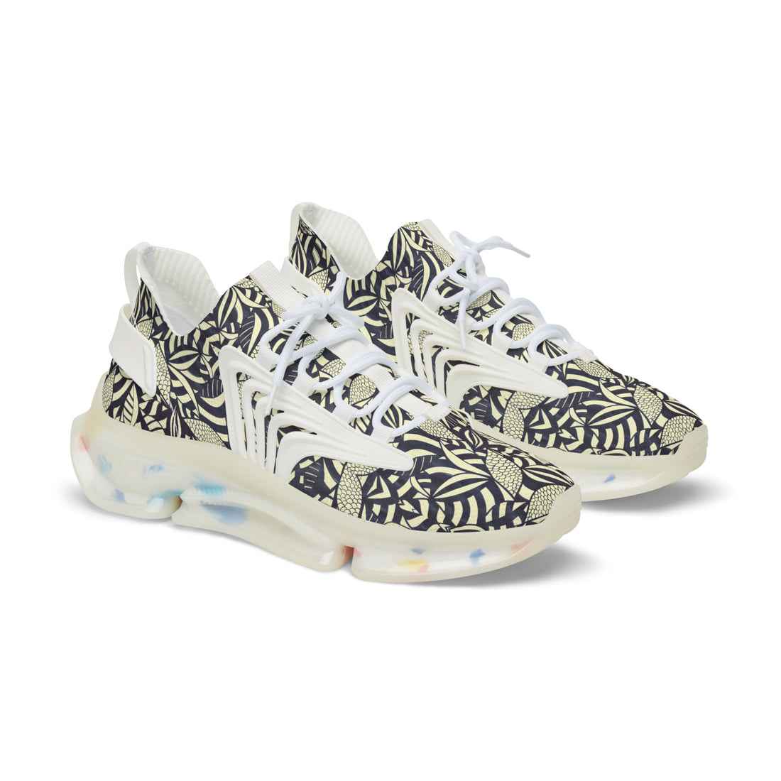Cream Tropical Minimalist OTT Men's Mesh Knit Sneakers