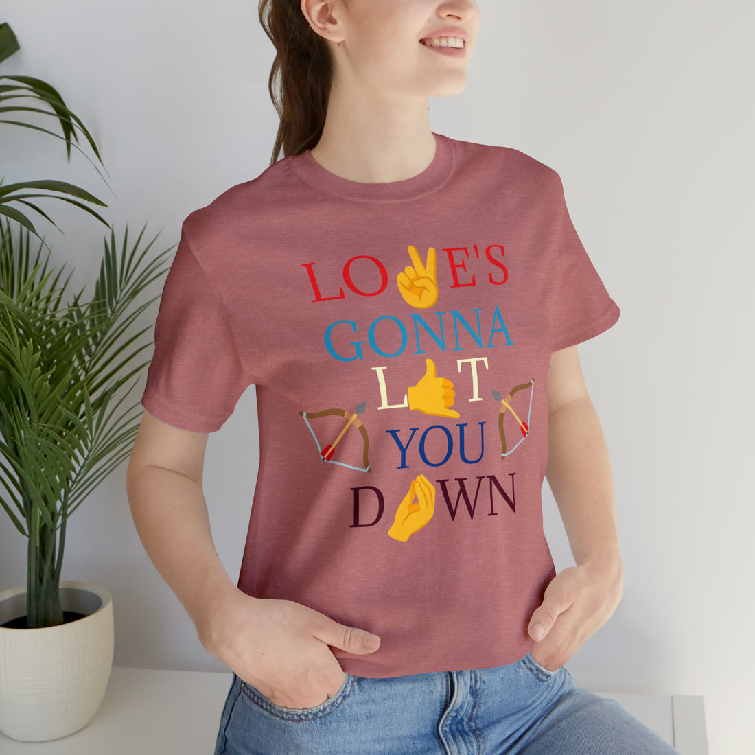 Unisex Love Down Typography Jersey Tee