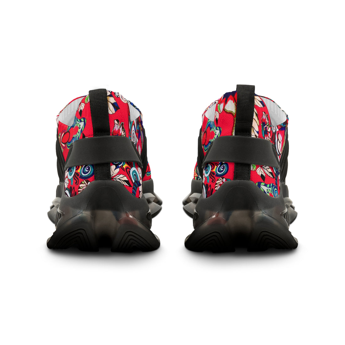 Red Floral Pop OTT Men's Mesh Knit Sneakers