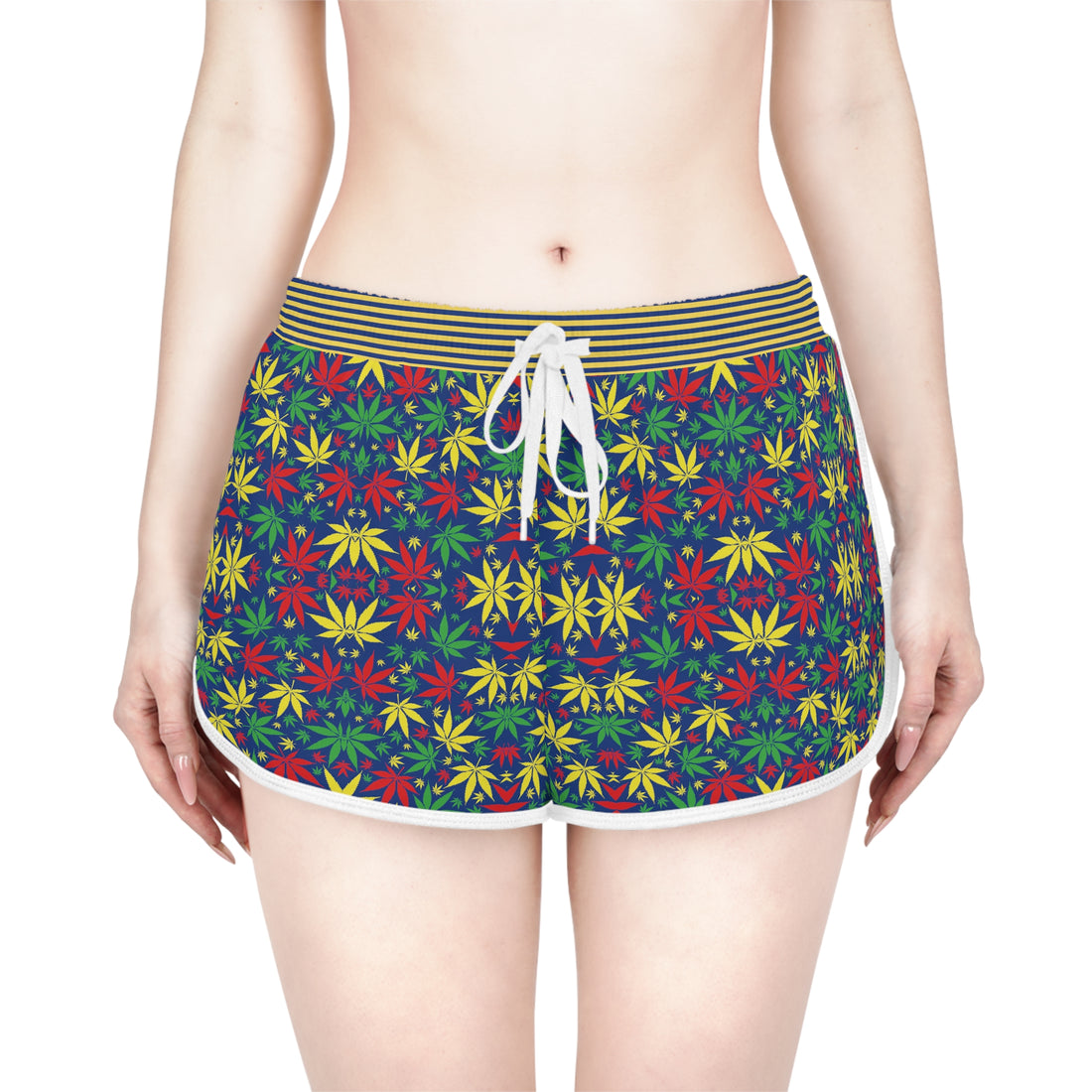 Blue Tropical Rasta Toned Relaxed Gym Shorts