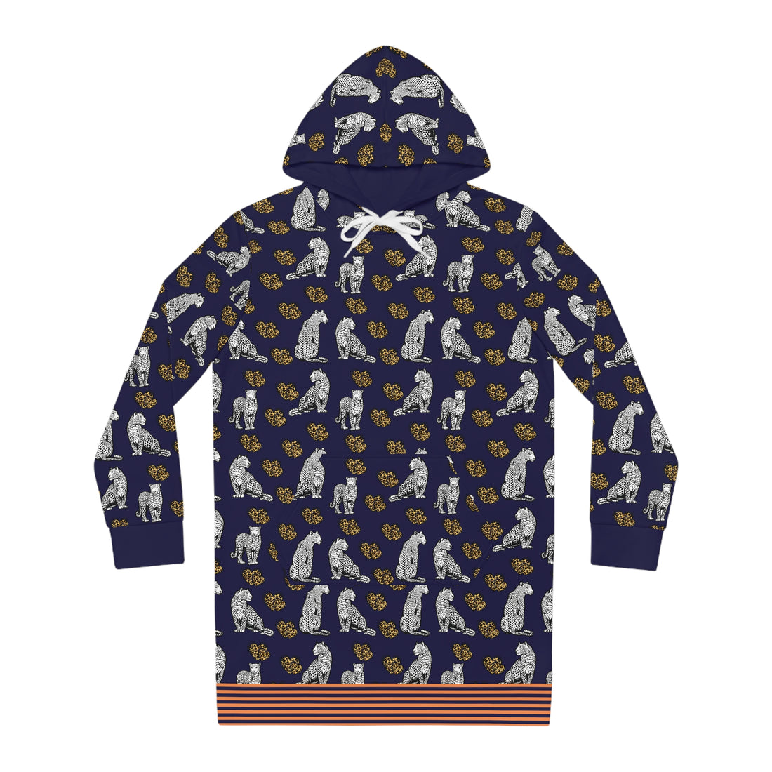 Ink Cheetah Hearts Hoodie Dress (AOP)