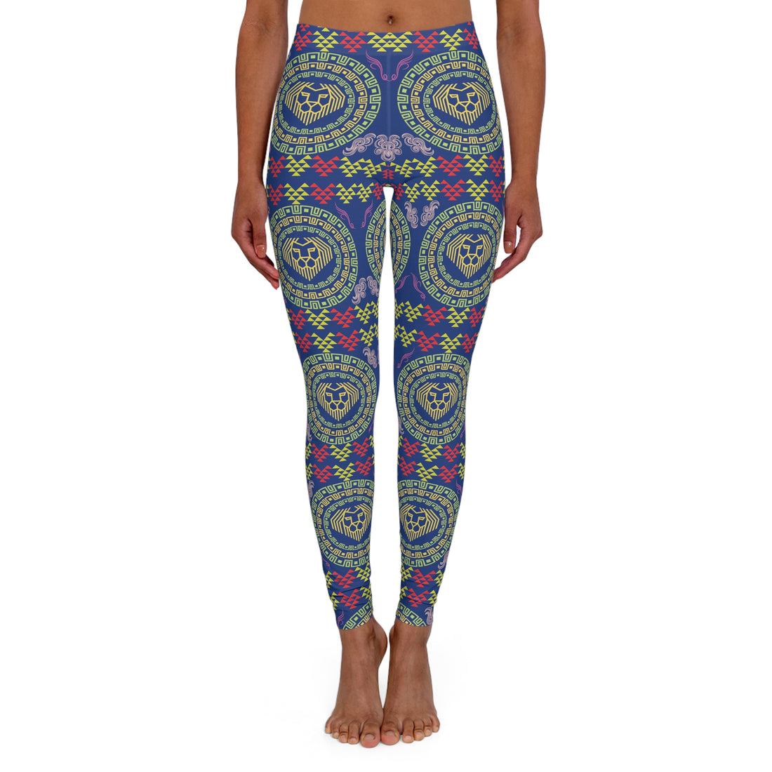 Royal Blue lion head Spandex Leggings