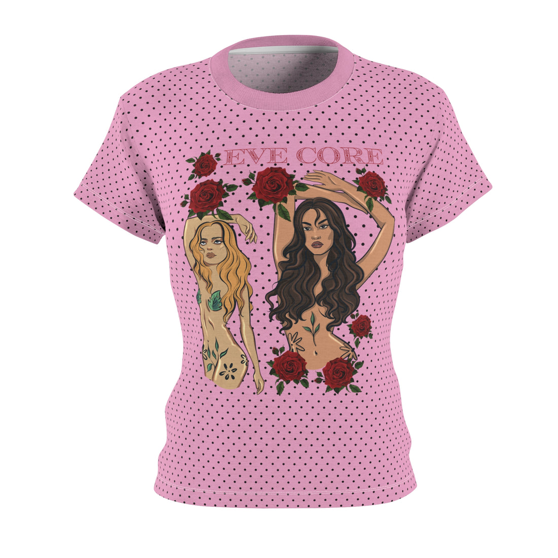 Muted Pink Eve Core AOP Women's Cap Sleeves T-shirt