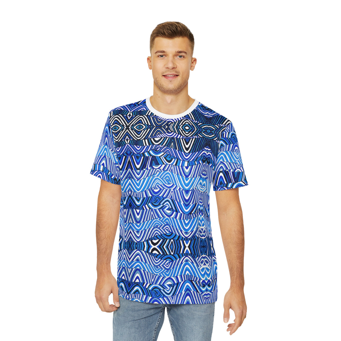 White Sonic Men's Polyester Tee (AOP)
