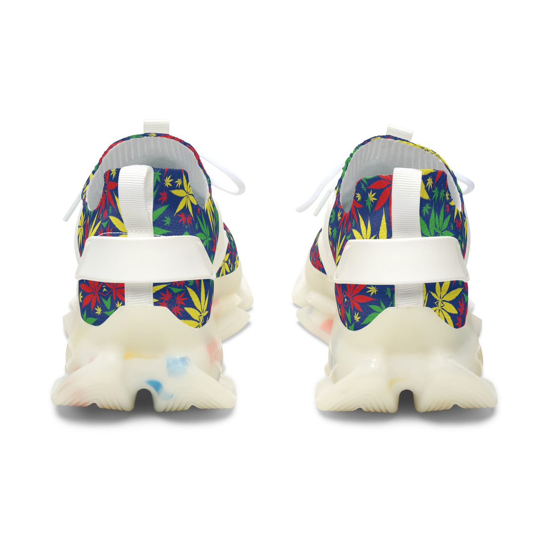 Blue Tropical Rasta Toned Women's Mesh Knit Sneakers