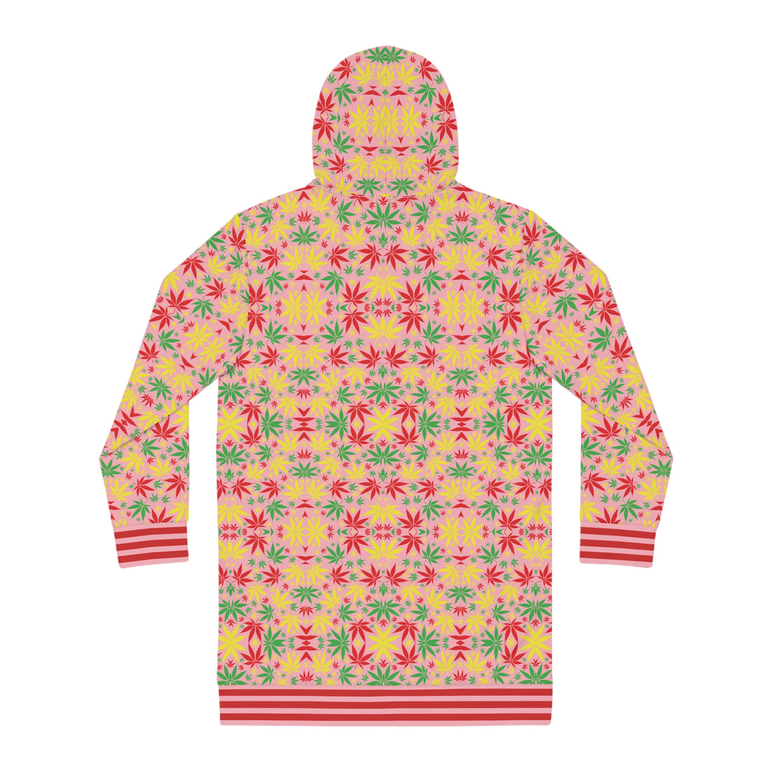 Blush Tropical Rasta Toned Hoodie Dress (AOP)