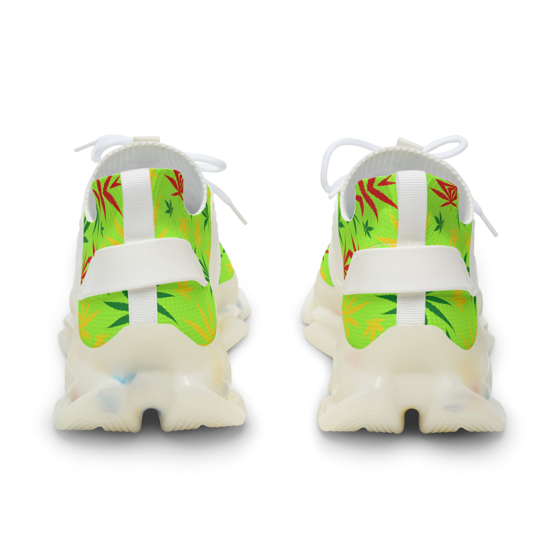 Lime Tropical Rasta Toned Men's Mesh Knit Sneakers