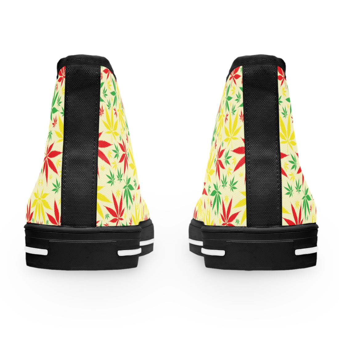Cream Tropical Rasta Toned Women's High Top Sneakers