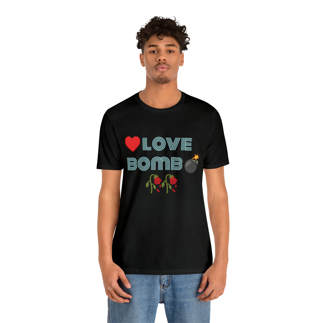 Unisex Love Bomb Typography Jersey Tee