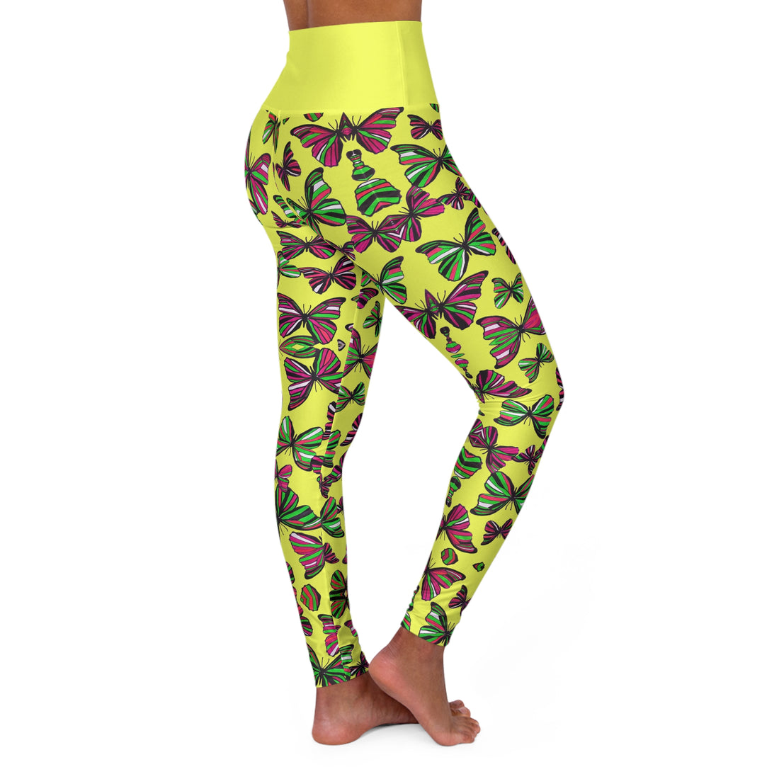 Canary Butterfly Kaleidoscope Yoga Leggings