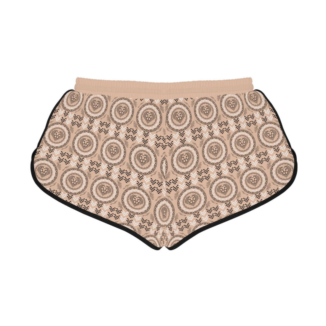 Nude Geo Lion Head Relaxed Gym Shorts