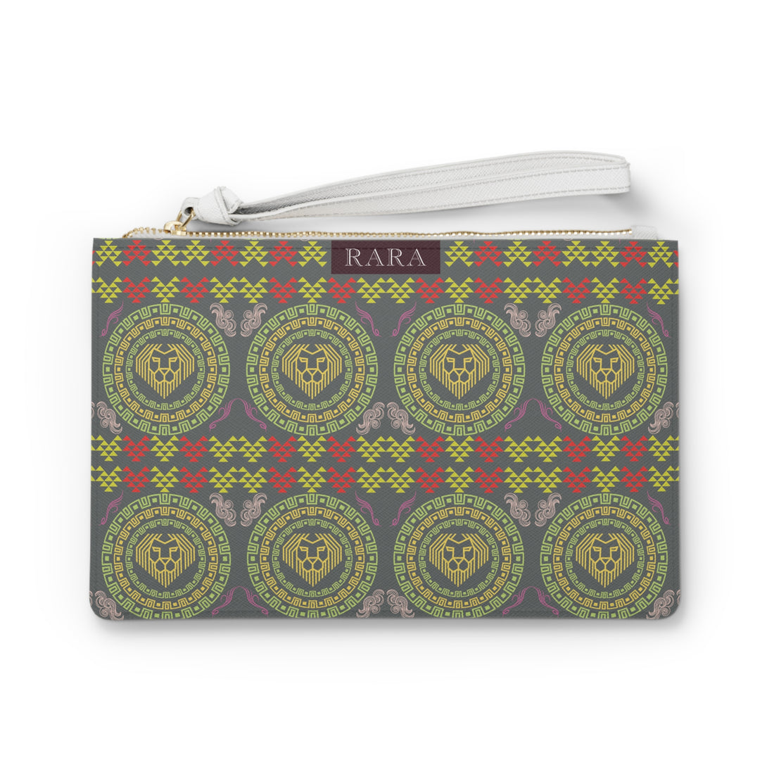 Ash Geo Lion Head Clutch Bag