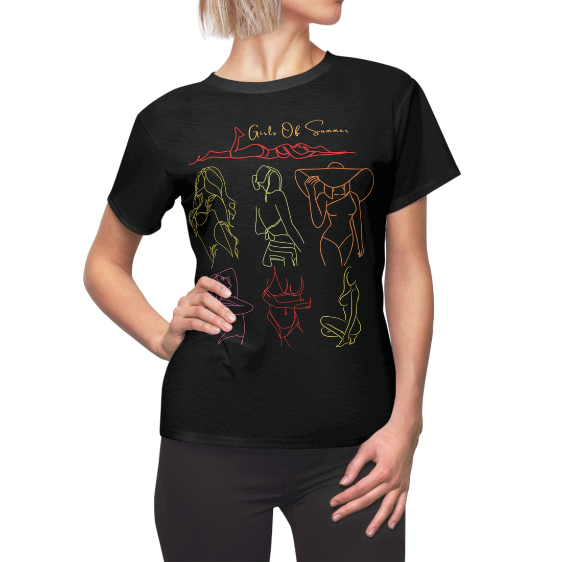 Black Girls Of Summer AOP Women's Cap Sleeves T-shirt