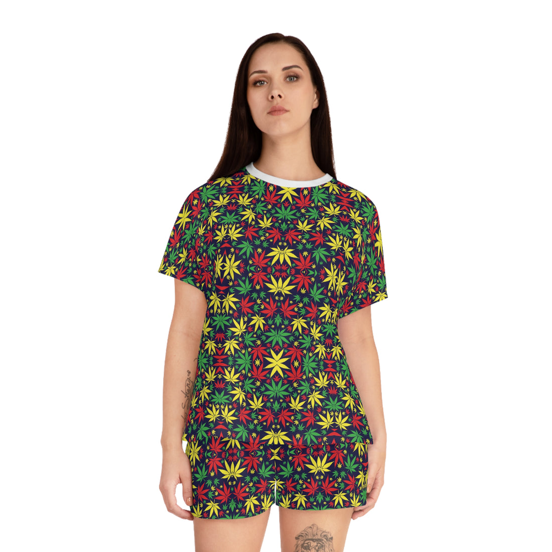 Ink Tropical Rasta Toned Short Pajama Set (AOP)