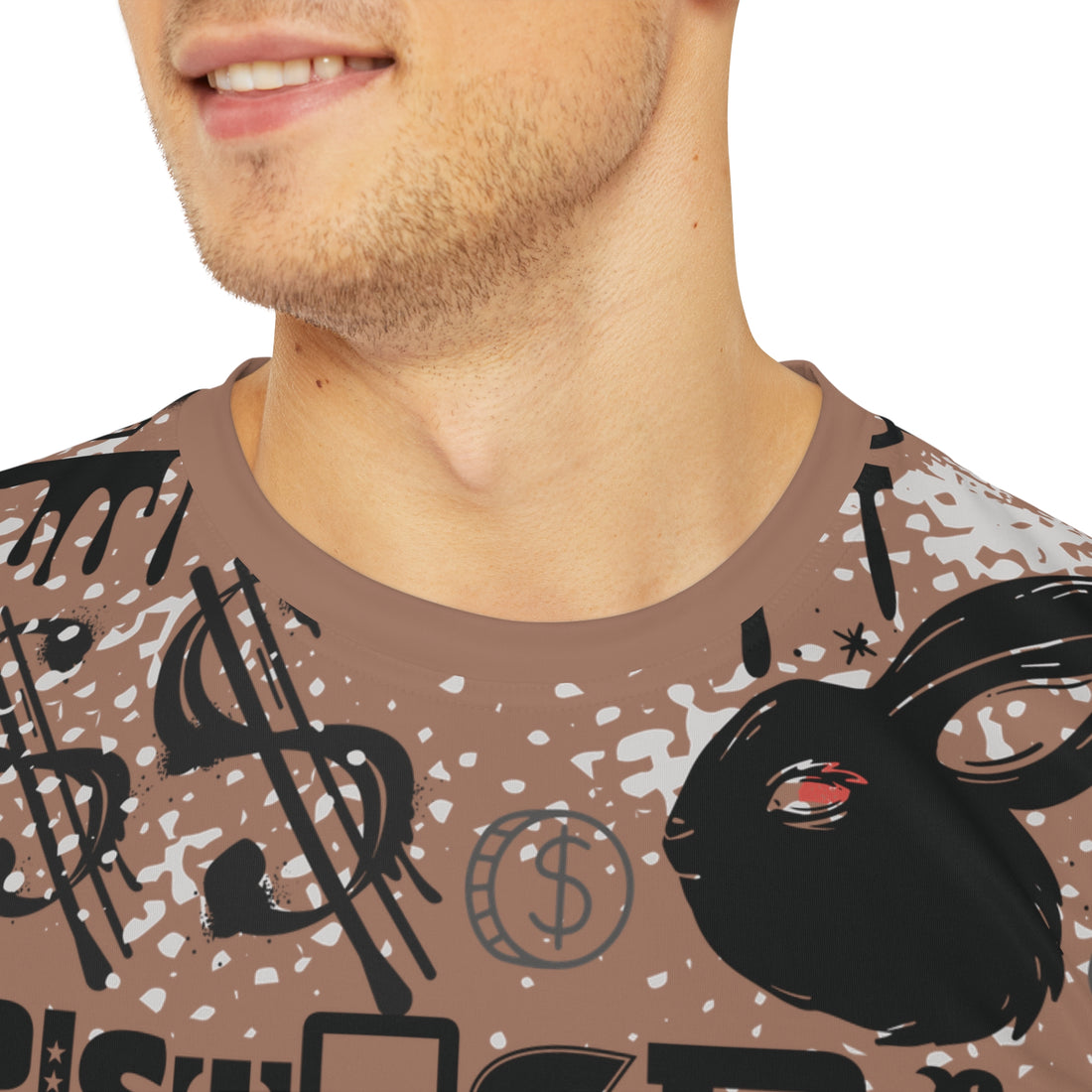 Mocha Mousse Graphic Polar Men's Polyester Tee (AOP)