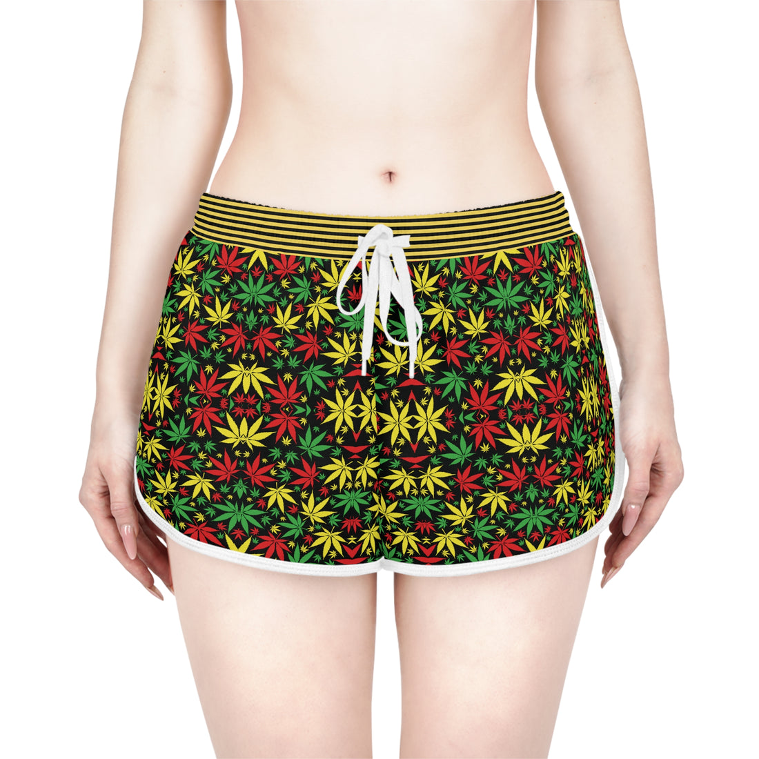 Black Tropical Rasta Toned Relaxed Gym Shorts