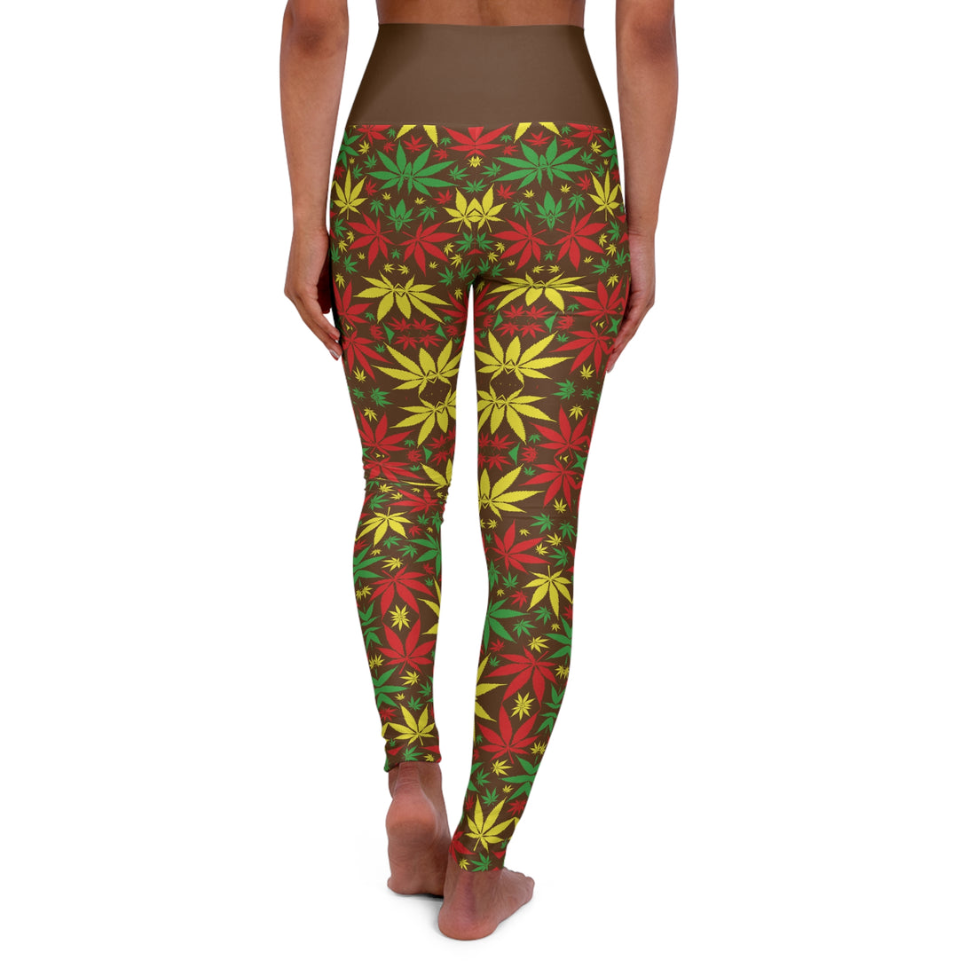 Brown Tropical Rasta Toned Yoga Leggings