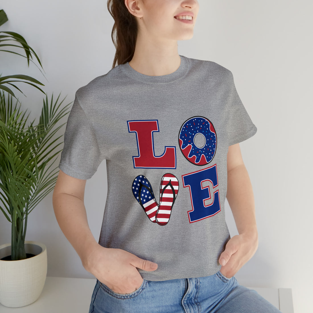 Unisex Jersey American Love Tee