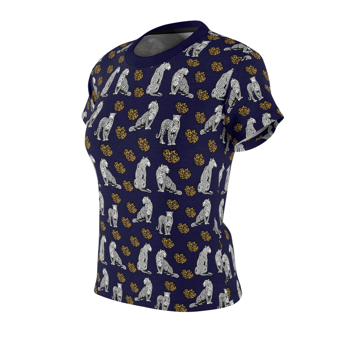 Ink Cheetah Hearts AOP Women's Cap Sleeves T-shirt