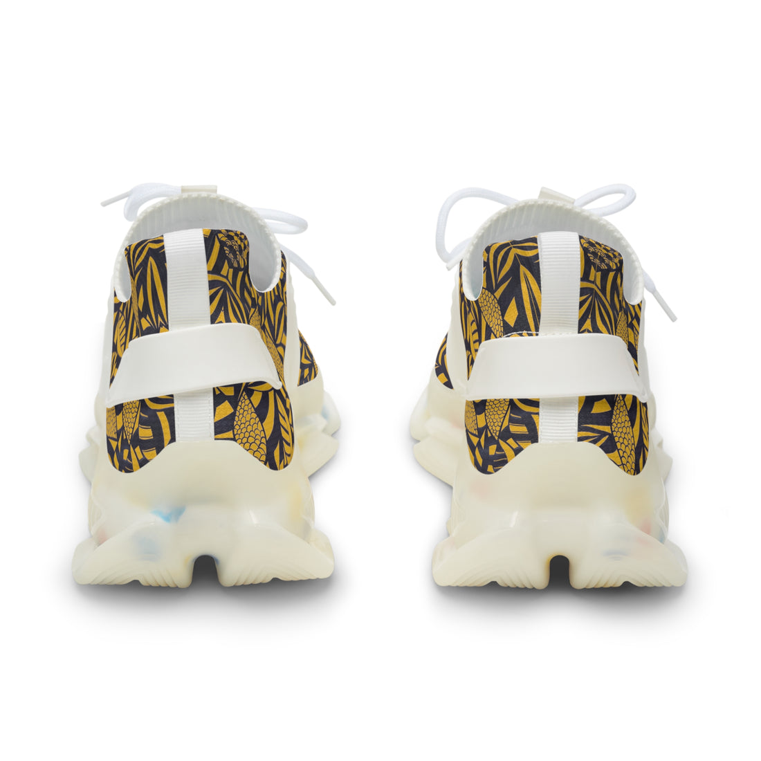 Yellow Tropical Minimalist OTT Men's Mesh Knit Sneakers