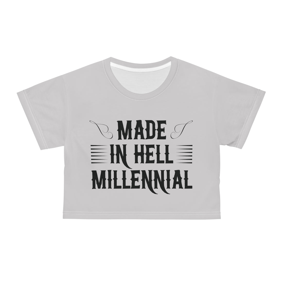 Slate Millennial AOP Crop Tee