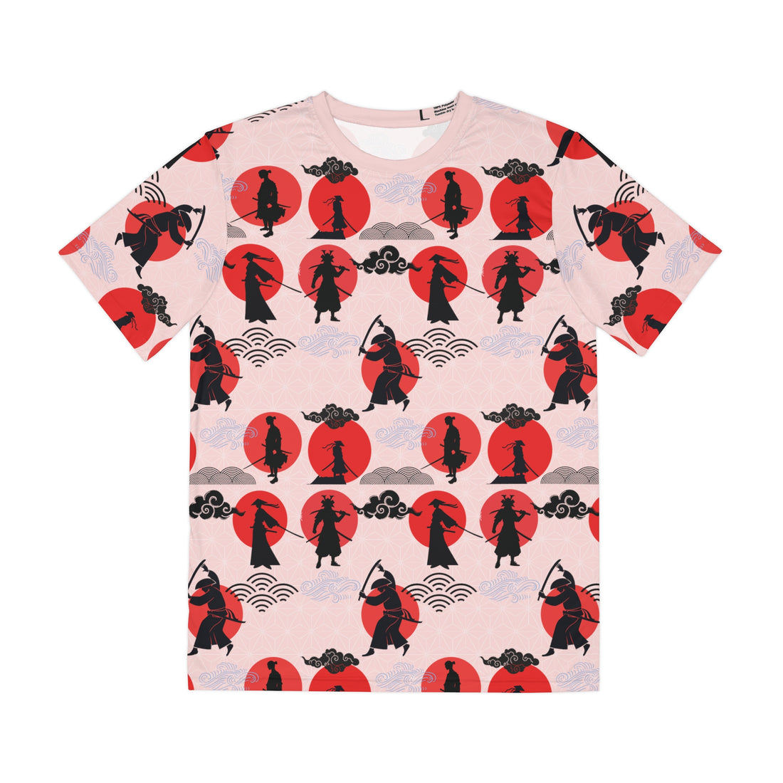 Pale Pink Samurai Men's Polyester Tee (AOP)