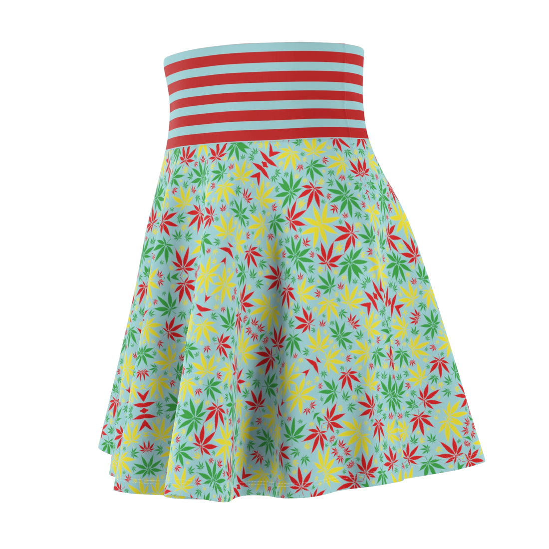 Icy Blue Tropical Rasta Toned Skater Skirt