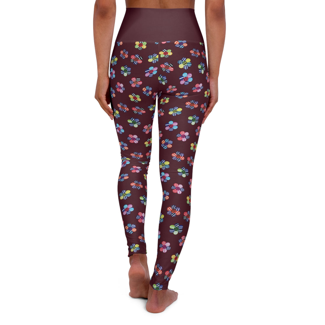 Marsala Candy Florals Yoga Leggings