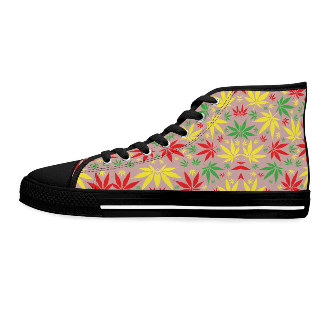 Taupe Tropical Rasta Toned Women's High Top Sneakers
