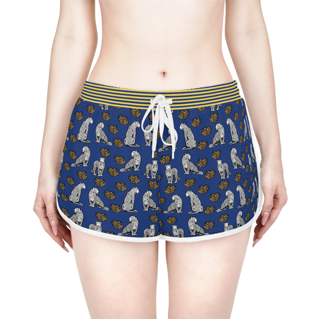 Blue Cheetah Hearts Relaxed Shorts