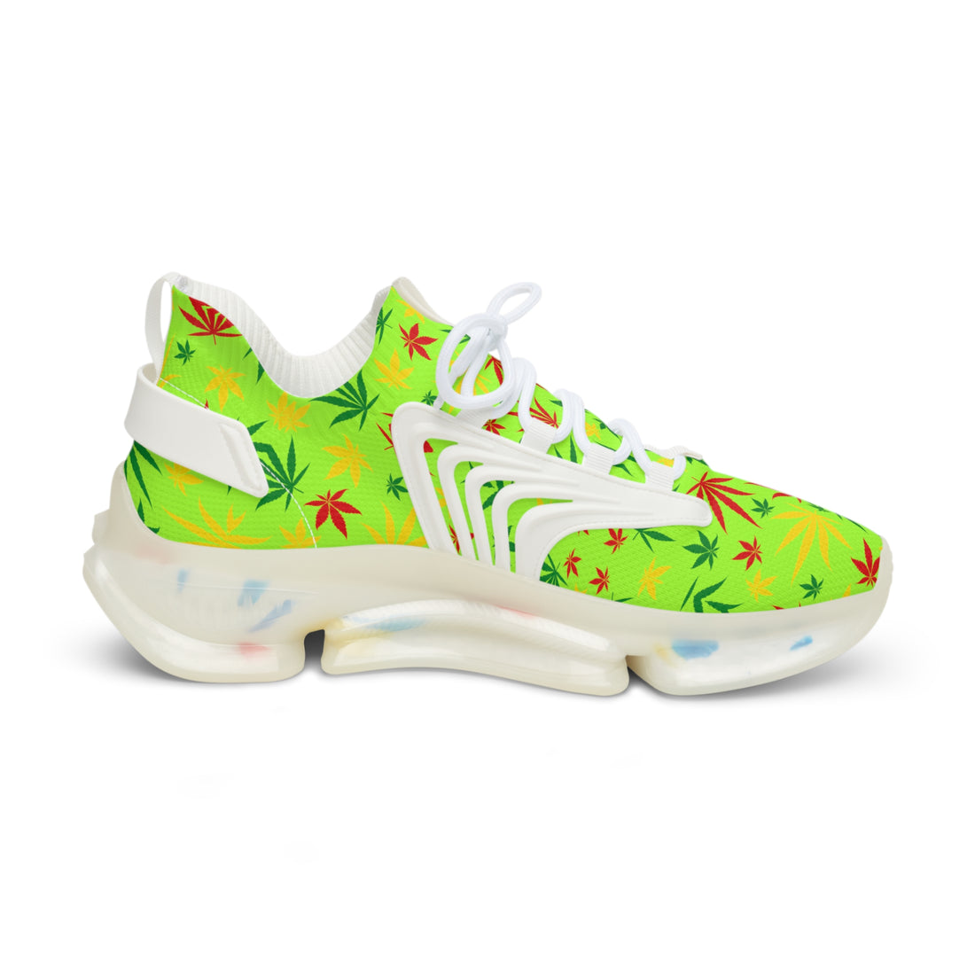 Lime Tropical Rasta Toned Men's Mesh Knit Sneakers
