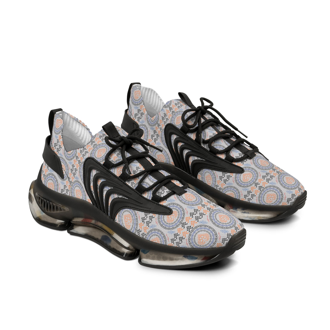 Slate Geo Lion Head Men's Mesh Knit Sneakers