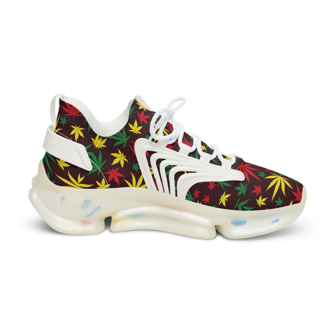 Brown Tropical Rasta Toned Men's Mesh Knit Sneakers