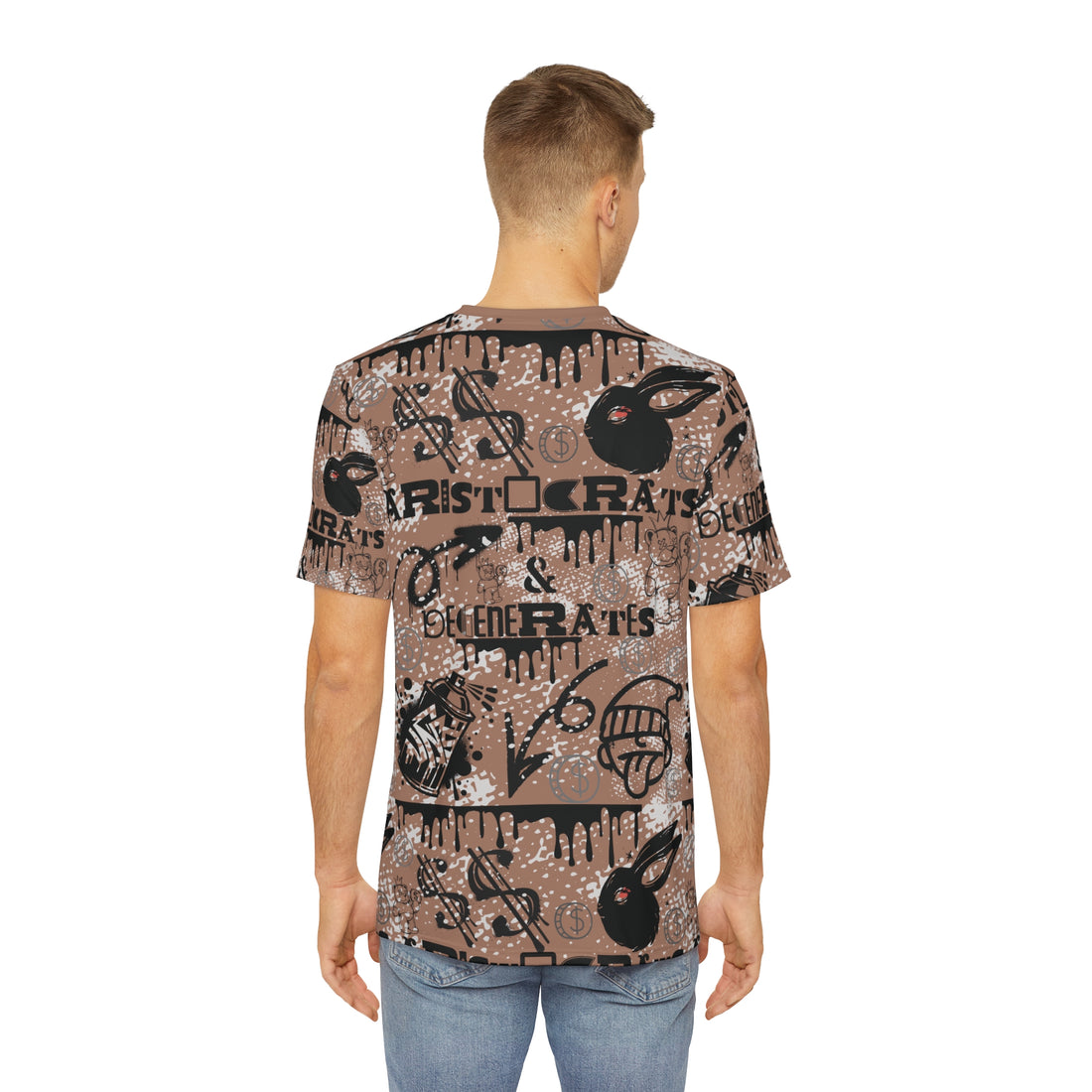 Mocha Mousse Graphic Polar Men's Polyester Tee (AOP)