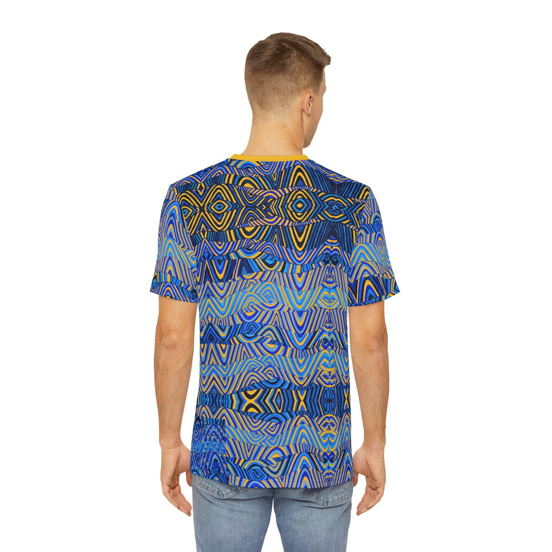 Yellow Sonic Men's Polyester Tee (AOP)