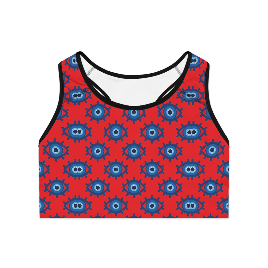 Red Evil Eye (AOP) Sports Bra