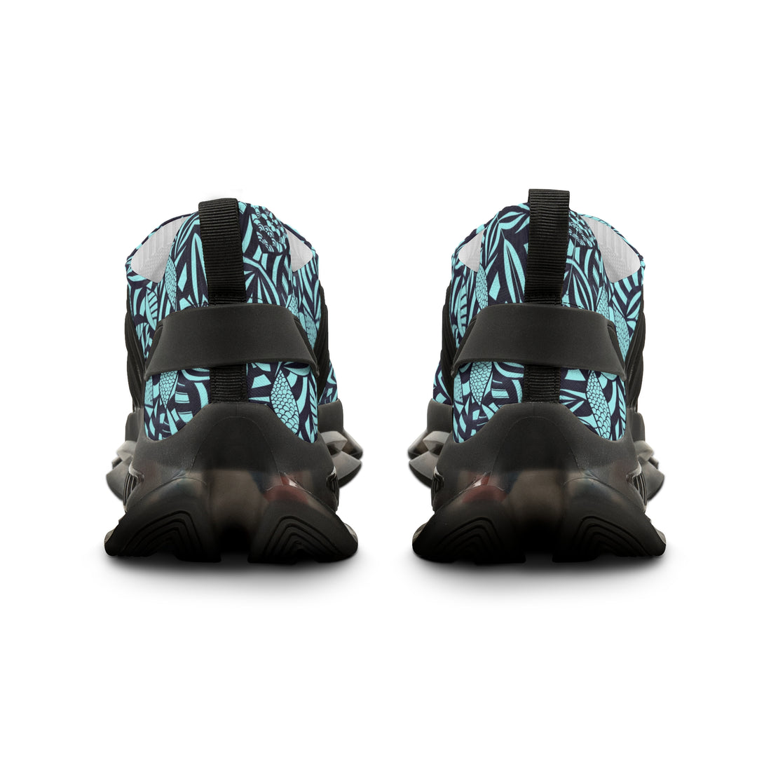 Icy Blue Tropical Minimalist OTT Men's Mesh Knit Sneakers