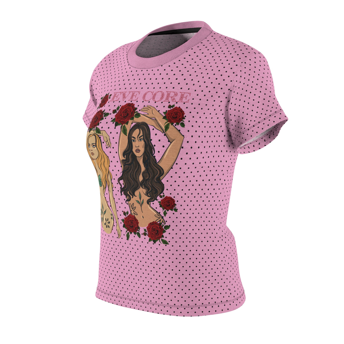 Muted Pink Eve Core AOP Women's Cap Sleeves T-shirt