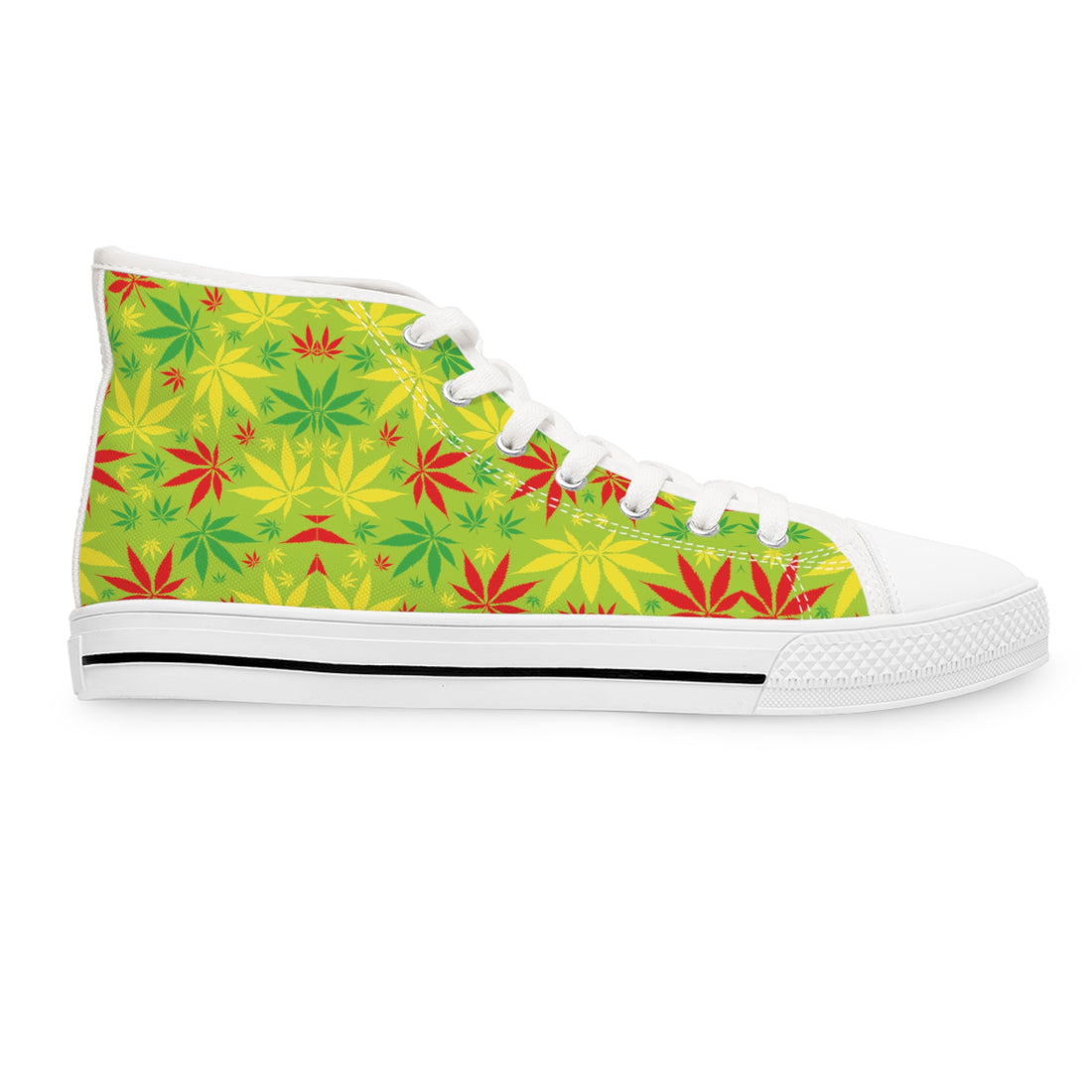 Green Tropical Rasta Toned Women's High Top Sneakers