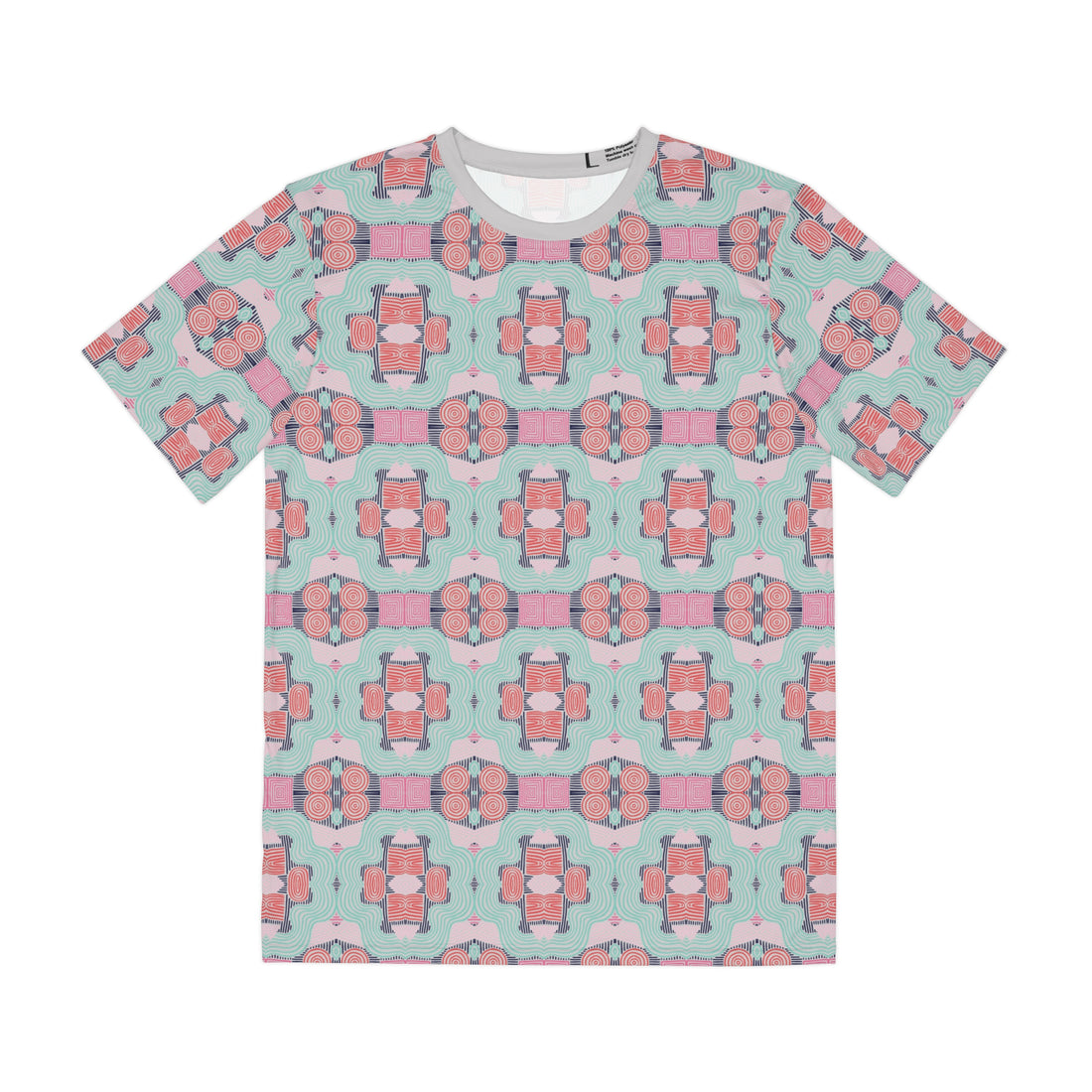 Slate Geometric Print Men's Polyester Tee (AOP)