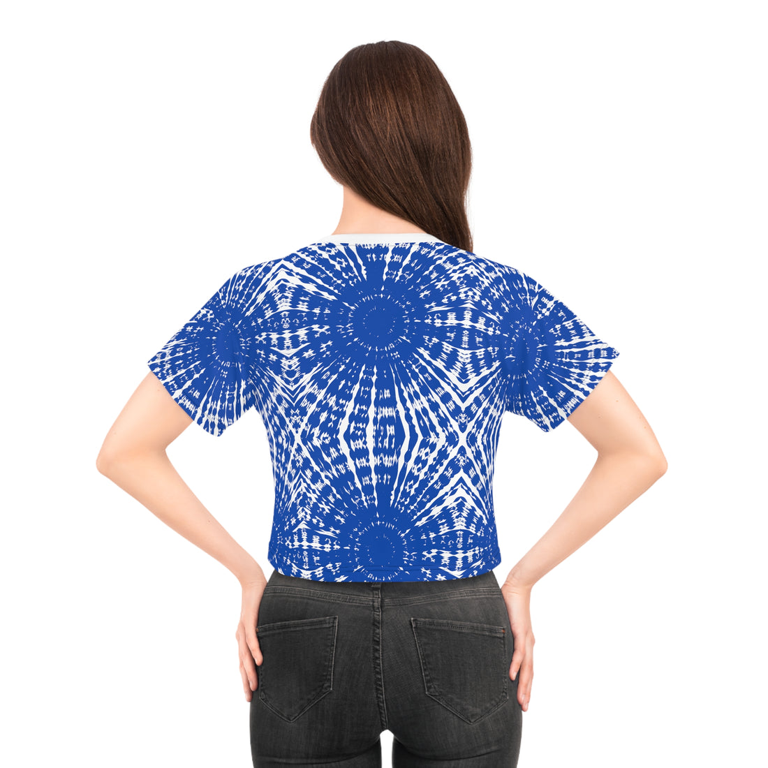 White Wild Child Printed AOP Crop Tee
